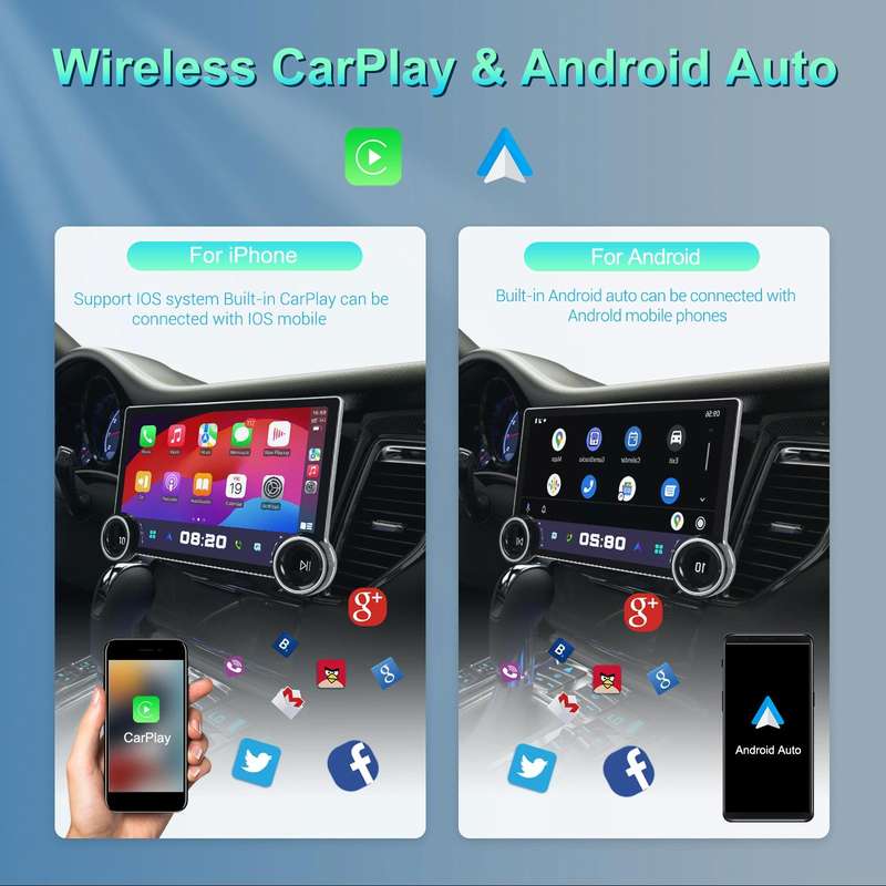 11.8 Inch 4+64G Dual Knob Player Android Large Screen Navigation Wireless CarPlay Reversing Image...