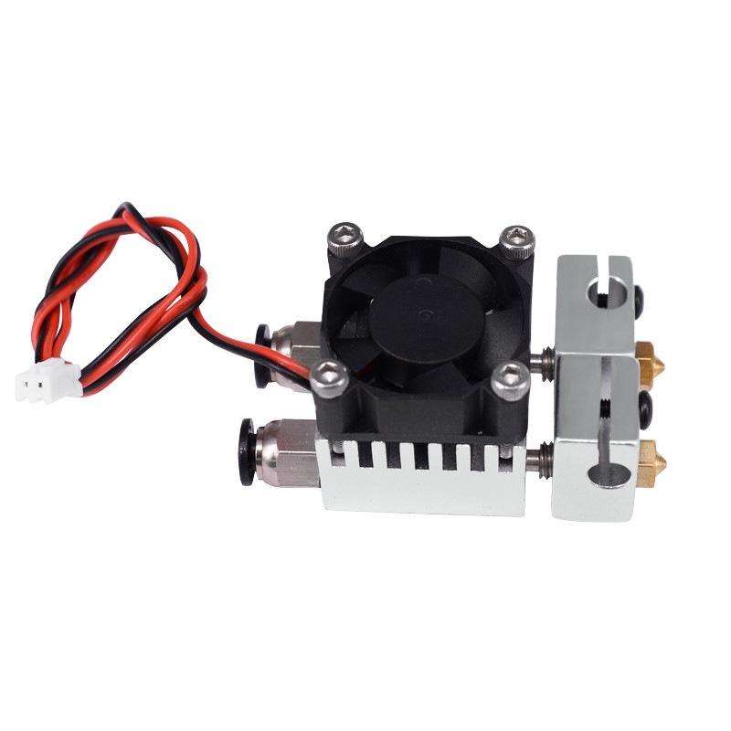 3D Printer Parts E3D V6 Back Screw With Cooling Fan Double-Head Mixed Color Extruded Aluminum Blo...