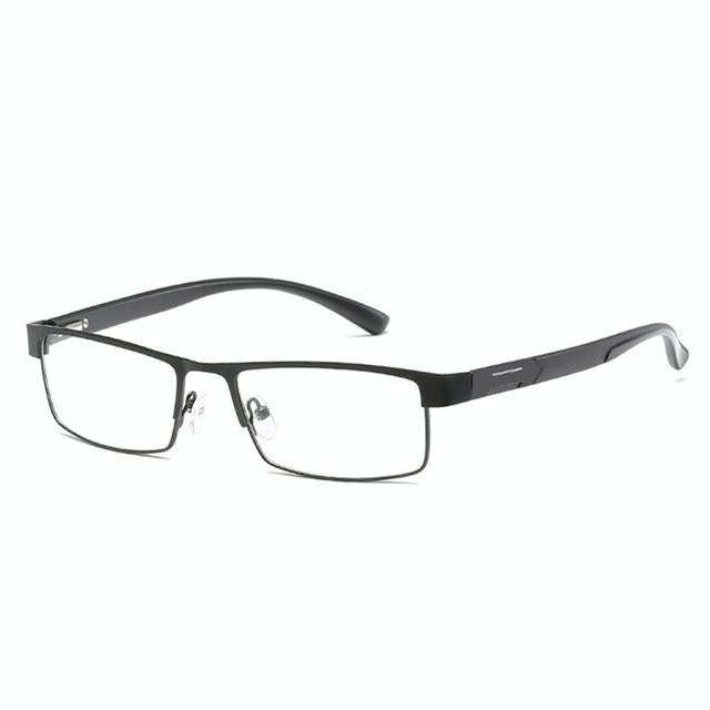 Simple Matel Frame Reading Glasses Hyperopia Eyeglasses +2.00D(Matte Black)