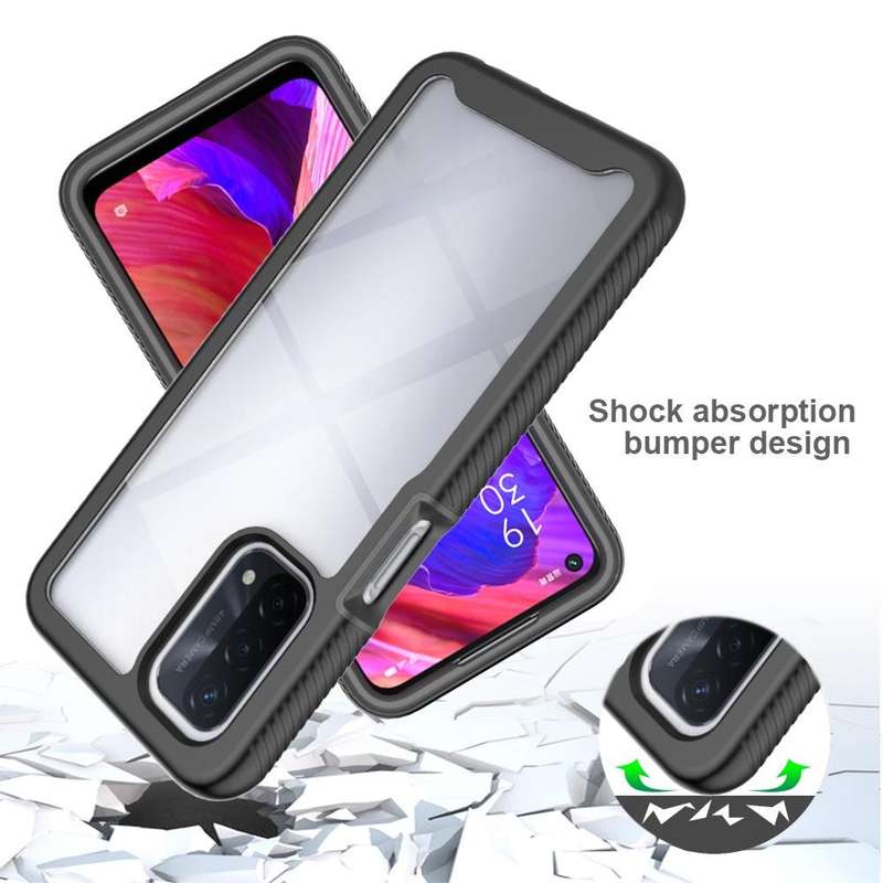 For OPPO A54 5G / A74 5G Starry Sky Solid Color Series Shockproof PC + TPU Case(Black)