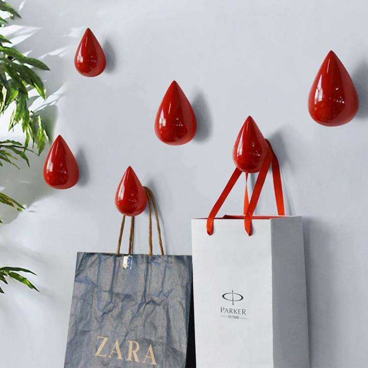 Creative Water Droplets Wall Hooks Home Decoration Resin Mural 3D Coat Hook Single Hooks Wall Han...