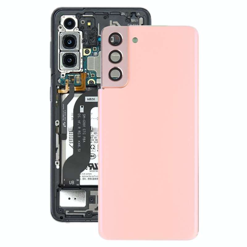 For Samsung Galaxy S21+ 5G Battery Back Cover with Camera Lens Cover (Pink)
