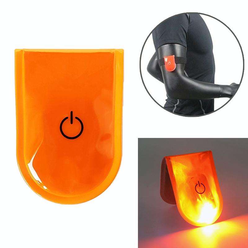 2 PCS Outdoor Night Running Safety Warning Light LED Illuminated Magnet Clip Light (Orange)