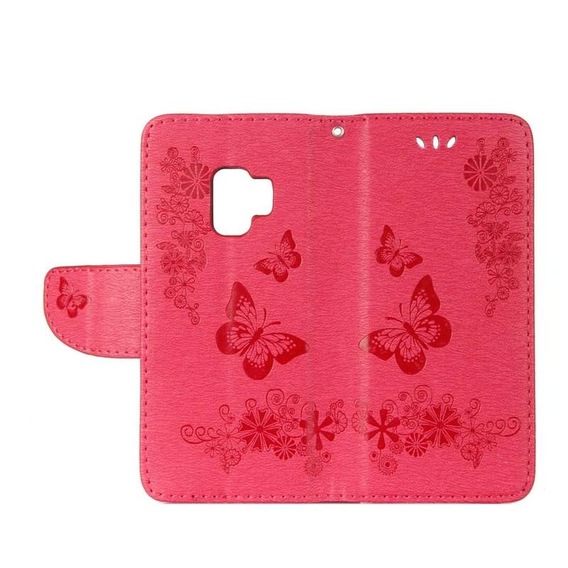 For Galaxy S9 Vintage Embossed Floral Butterfly Pattern Horizontal Flip Leather Case with Card Sl...