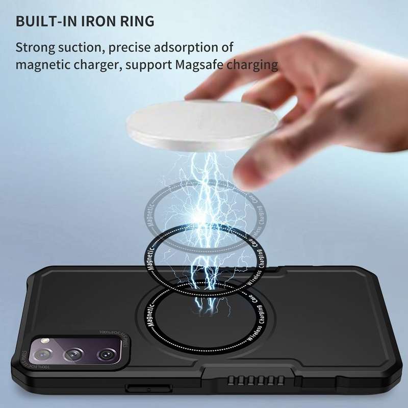 For Samsung Galaxy S20 FE MagSafe Shockproof Armor Phone Case(Black)