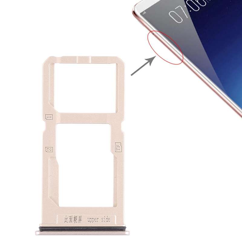 For Vivo X20 Plus SIM Card Tray + SIM Card Tray / Micro SD Card Tray (Gold)