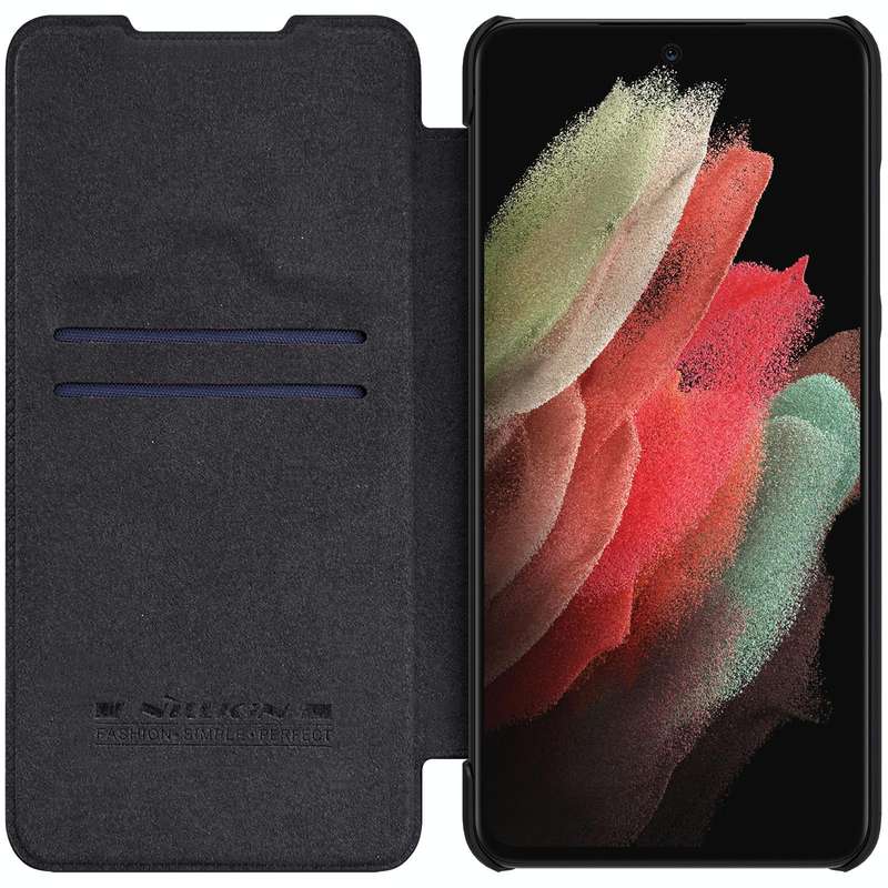 For Samsung Galaxy S22 Ultra 5G NILLKIN QIN Series Pro Sliding Camera Cover Design Leather Phone ...