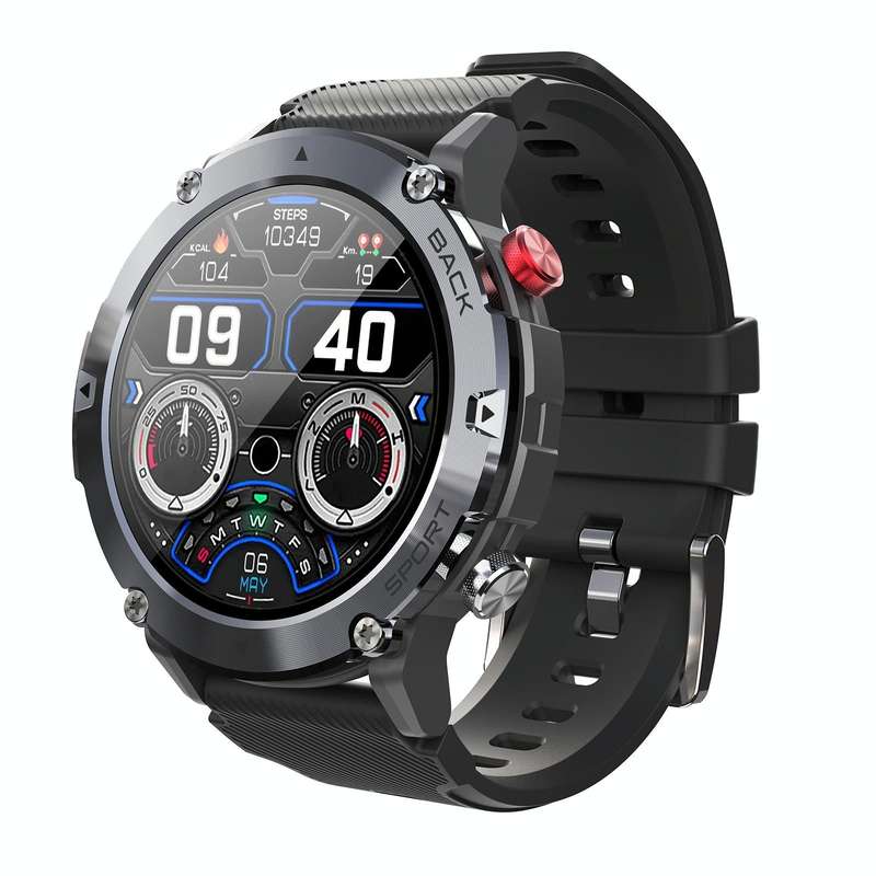 C21 1.32 inch HD Screen Smart Watch, Support Heart Rate Monitoring/Blood Oxygen Monitoring(Black)