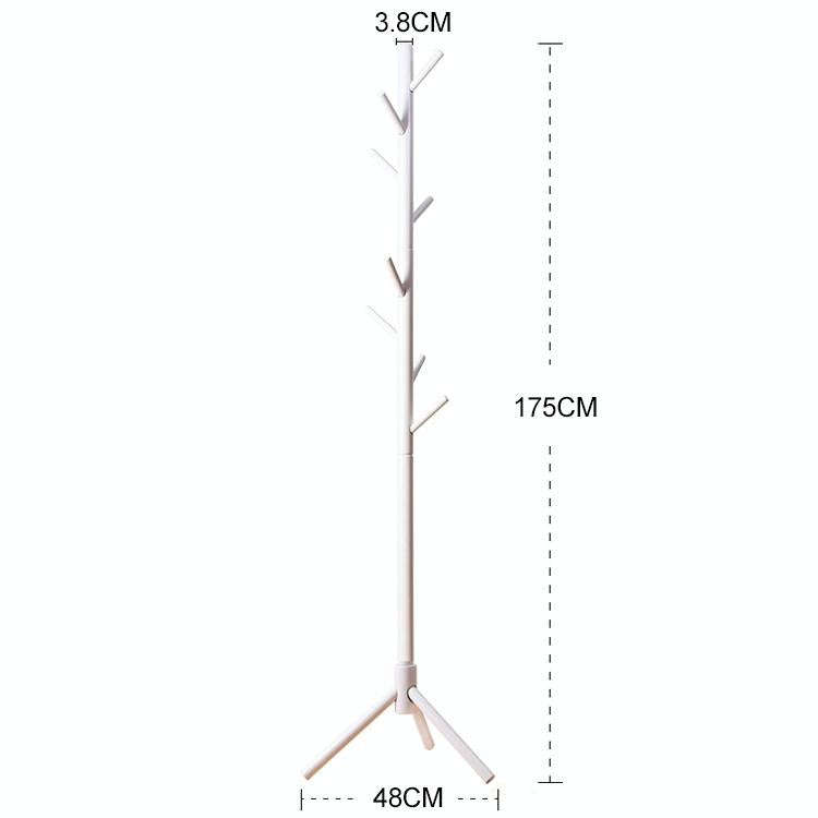 Creative Tree-shaped Solid Wood Floor Hatstand Clothes Hanging Rack,Size: 176x48x48cm (Coffee)