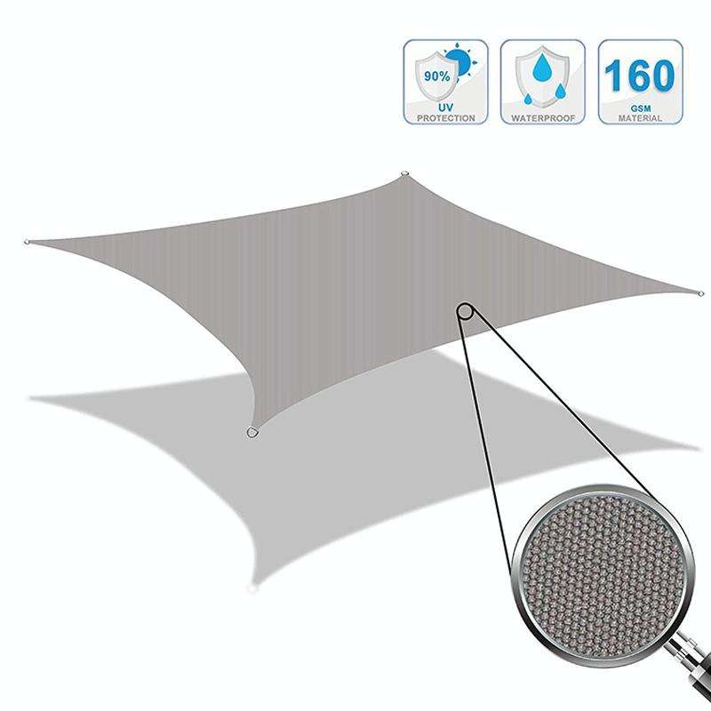 Triangle Outdoor Garden Sunshade Sail Waterproof Anti-UV Canopy, Size: 2.4m x 2.4m x 2.4m(Lake Blue)
