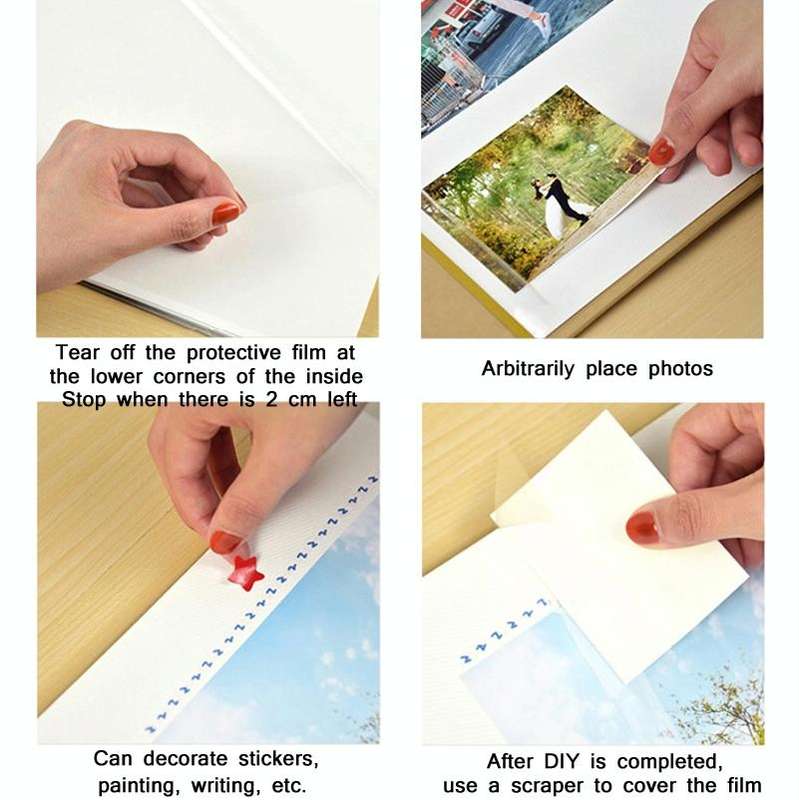 Retro Art DIY Handmade Photo Album Self-Adhesive Film Album, Style 16 inch Ride The Wind And Wave...