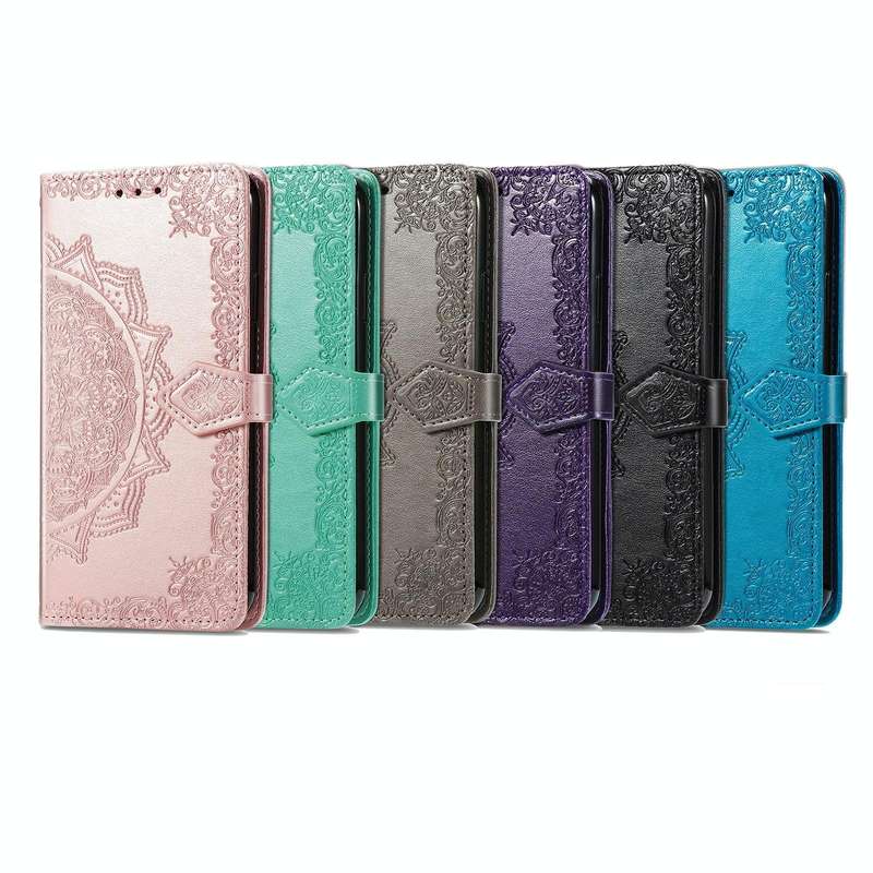 For vivo Y76 5G Mandala Flower Embossed Flip Leather Phone Case(Black)