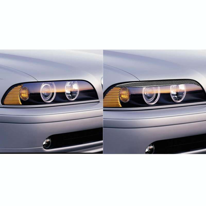 2 PCS / Set Carbon Fiber Car Lamp Eyebrow Decorative Sticker for BMW E39 1997-2003, Drop Glue Ver...