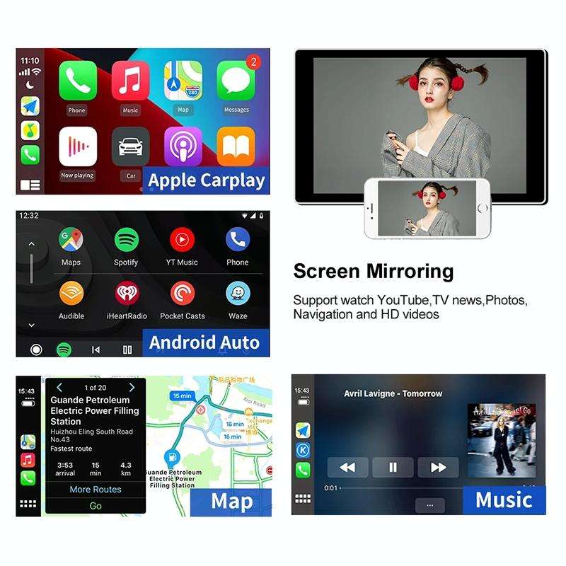 Car Navigation for Android / Apple Carplay Wireless Bluetooth Module Auto Smart Phone USB Carplay...