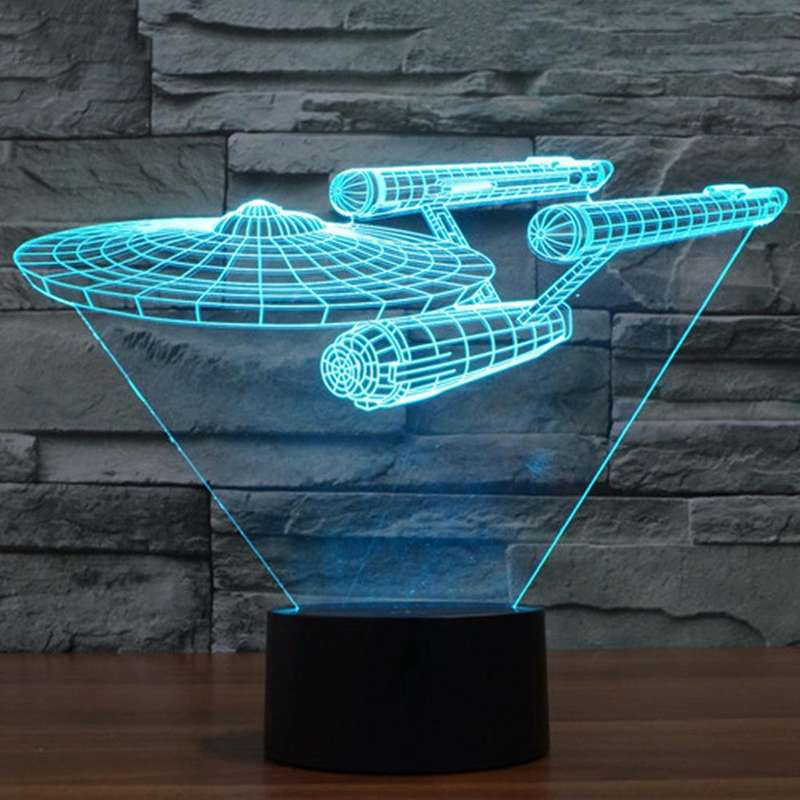Star Trek Battleship Style 3D Touch Switch Control LED Light , 7 Color Discoloration Creative Vis...