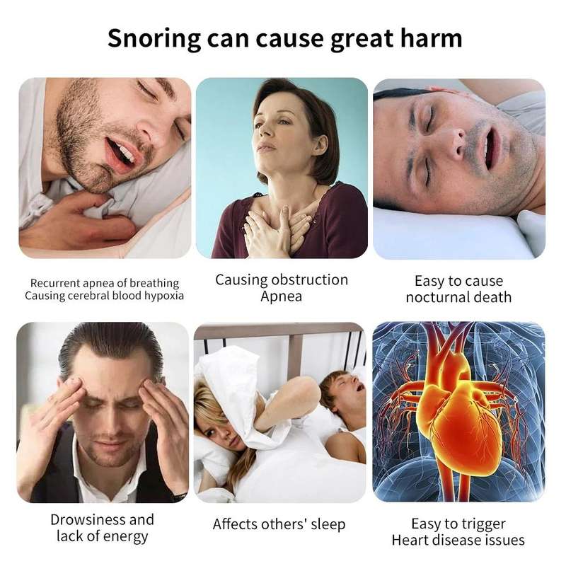 Smart Anti-snoring Device TENS Double Pulse Sound Wave Induction Sleep Snoring Breathing Correcto...