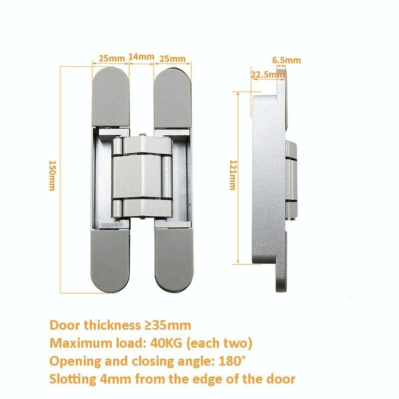 Three-Dimensional Adjustable Cross Hinge Folding Door Concealed Hinge, Specification: No. 1 Dumb ...