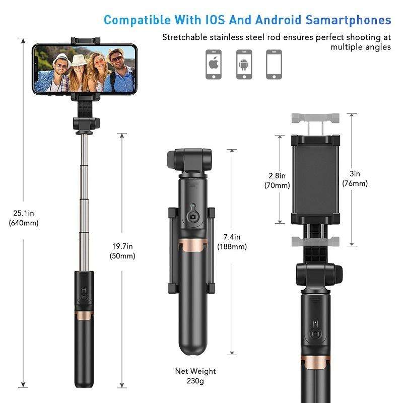 APEXEL APL-D6 Live Video Multifunctional Mobile Phone Gimbal Stabilizer Selfie Stick
