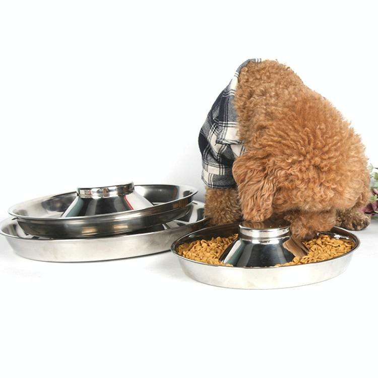 Pet Dog Food Bowl Dog Food Bowl Stainless Steel Slow Food Bowl Pet Supplies, Size:30cm