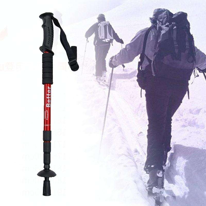 Folding Adjustable Crutch / Walking Stick with Compass, Height: 0.5-1.1m (Random Color Delivery)