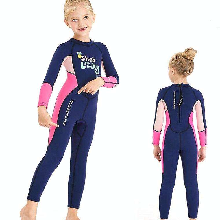 DIVE&SAIL Children Warm Swimsuit One-piece Wetsuit Long Sleeve Cold-proof Snorkeling Surfing Suit...