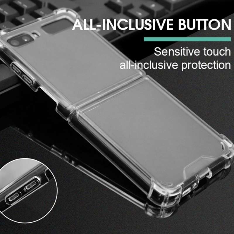 For Samsung Galaxy Z Flip / Galaxy Z Flip 5G Four-corner Airbag Shockproof Phone Case(Transparent)