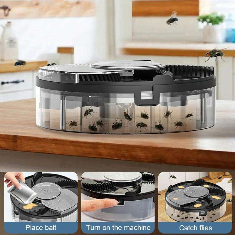 S008 Automatic Fly Killer Silent USB Household Fly Trap, Spec: Charging Type (White)