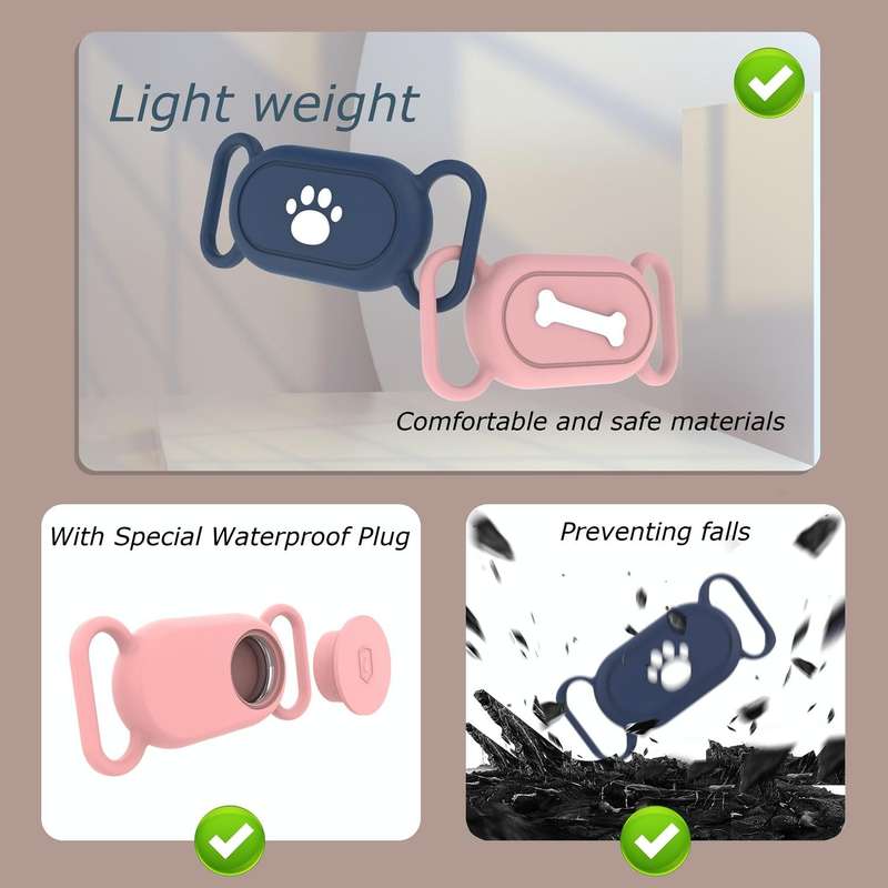 For Samsung Galaxy SmartTag 2 Pet Life Waterproof Silicone Protective Case, Color: Pink Cat Claw
