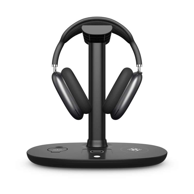 B-15A 4 in 1 Headset Holder Wireless Charger for Smart Phone & iWatch & Airpods