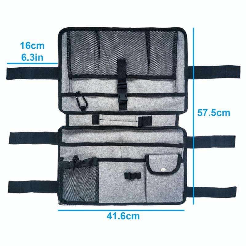 Wheelchair Walking Aid Adjustable Multifunctional Storage Bag(Gray)