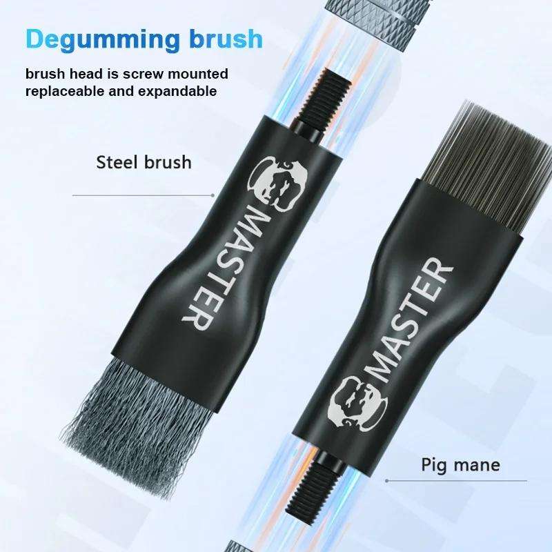 MECHANIC Cell Phone Motherboard Chip Degumming Brush PCB De-Tin Cleaning Cylinder Long Handle Bru...