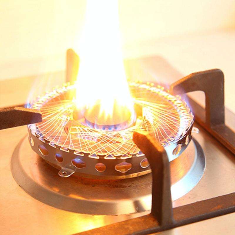 2 PCS Stainless Steel Gas Circle for Gas Cooker Fireproof Windproof Gas Energy Saving Hood Kitche...