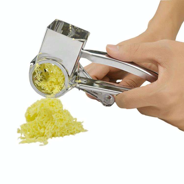 Cheese Grater Rotory Container Stainless Steel Hand-Crank Rotary Shredder with flakes