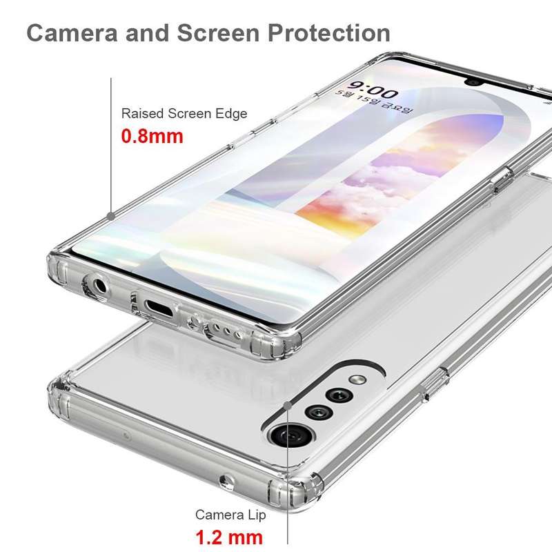 For LG Velvet Shockproof Scratchproof TPU + Acrylic Protective Case(Transparent)