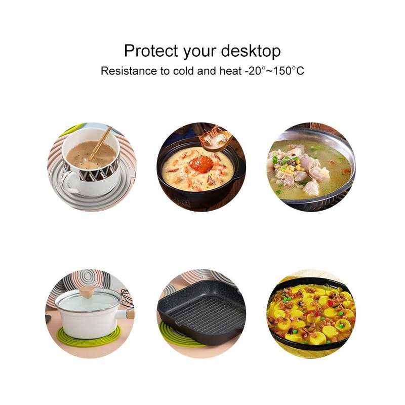 3 in 1 Round Silicone Heat Insulation Pad High Temperature Resistant Multifunctional Tableware Pa...