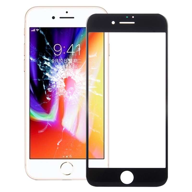 Front Screen Outer Glass Lens for iPhone 8(Black)