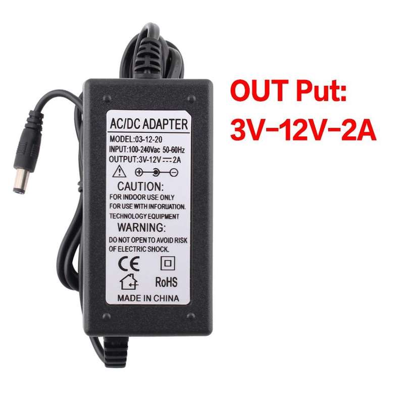 9V-24V 1A AC To DC Adjustable Voltage Power Adapter Universal Power Supply Display Screen Power S...