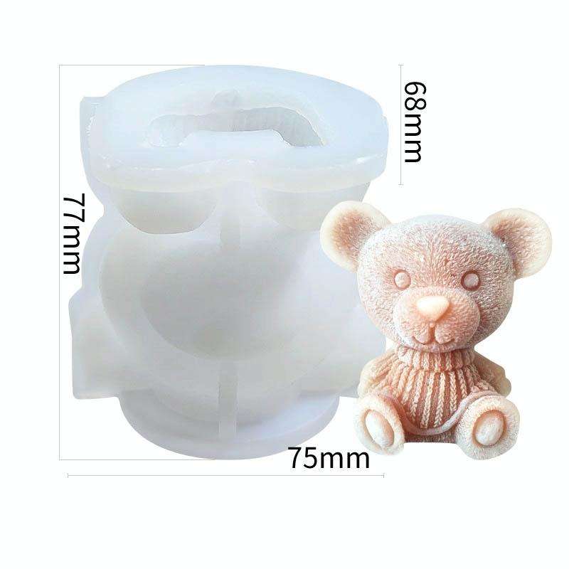 Cartoon Milk Tea Coffee Bear Ice Cube Silicone Mold Aromatherapy Candle Plaster Epoxy Mold, Speci...