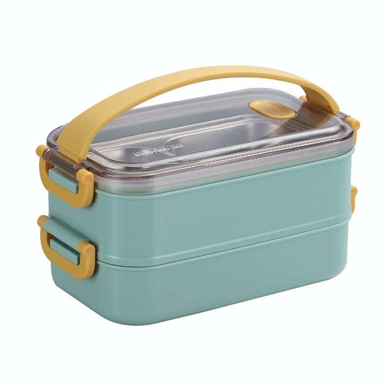Large Capacity Refillable 304 Stainless Steel Insulated Lunch Box, Specification: 1.6L (Green)