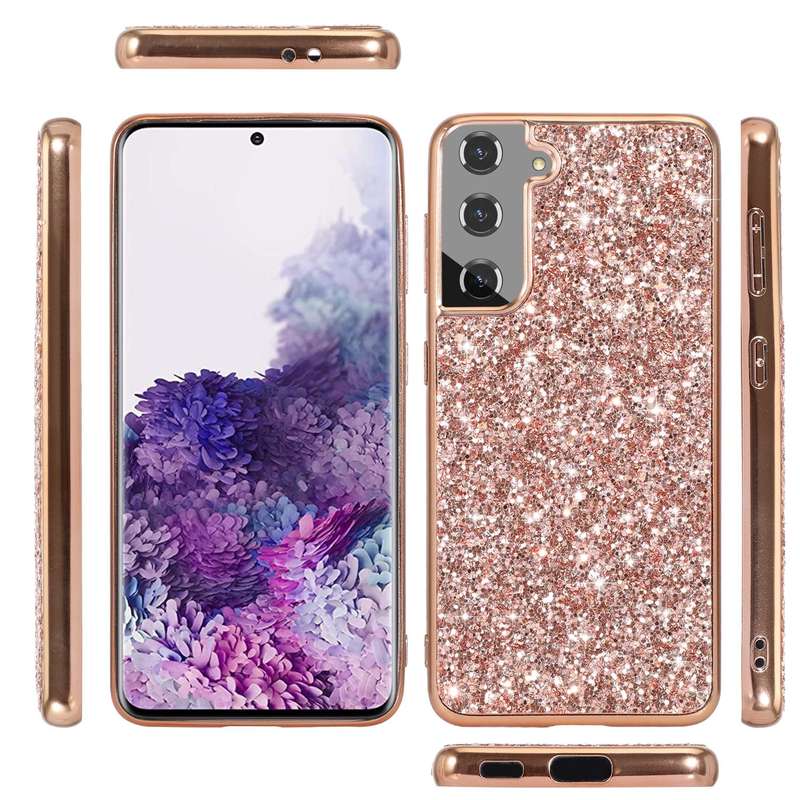For Samsung Galaxy S21 Plus 5G Glitter Powder Shockproof TPU Protective Case(Silver)