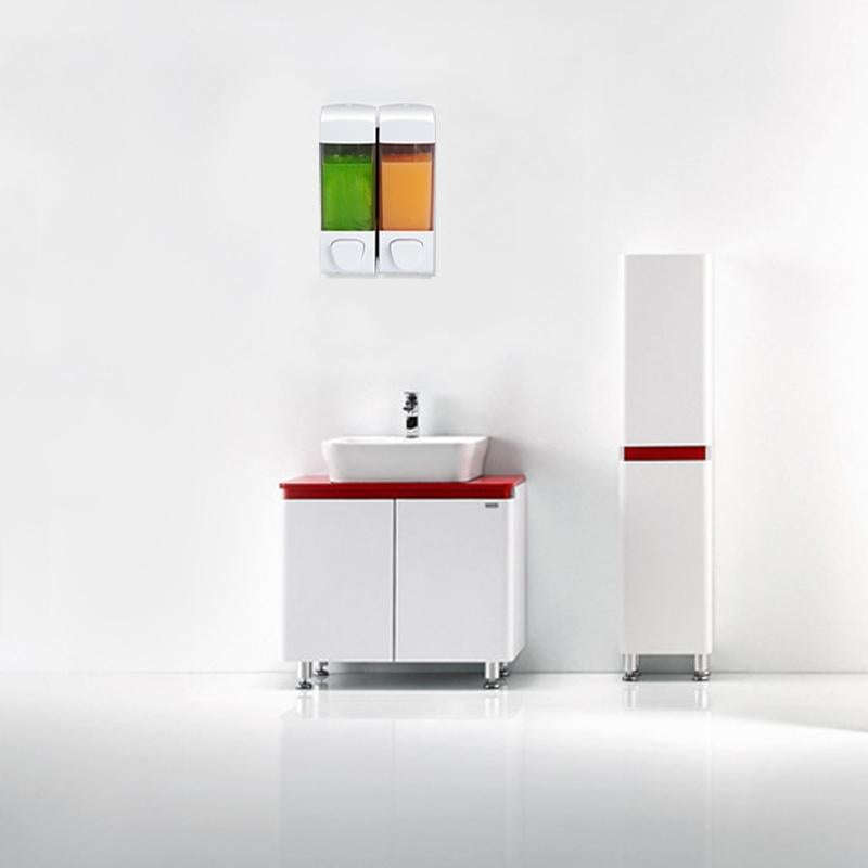 Double Head Wall Mounted Manual Press Soap Dispenser Shampoo Bottle Hand Wash Body Wash Dispenser...