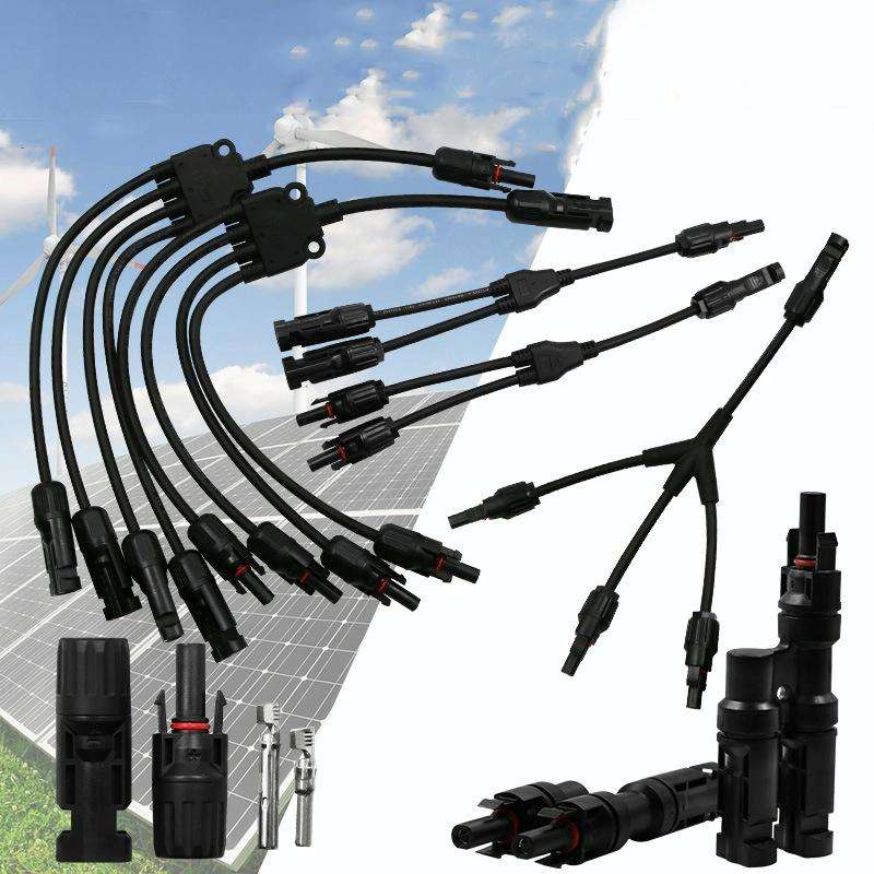 10 Sets MC4 4 in 1 MC4 Photovoltaic Connector Solar Branch Connector Solar Panel Male And Female ...
