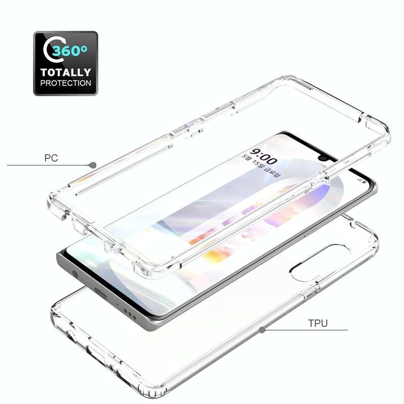 For LG Velvet Shockproof High Transparency Two-color Gradual Change PC+TPU Candy Colors Phone Pro...