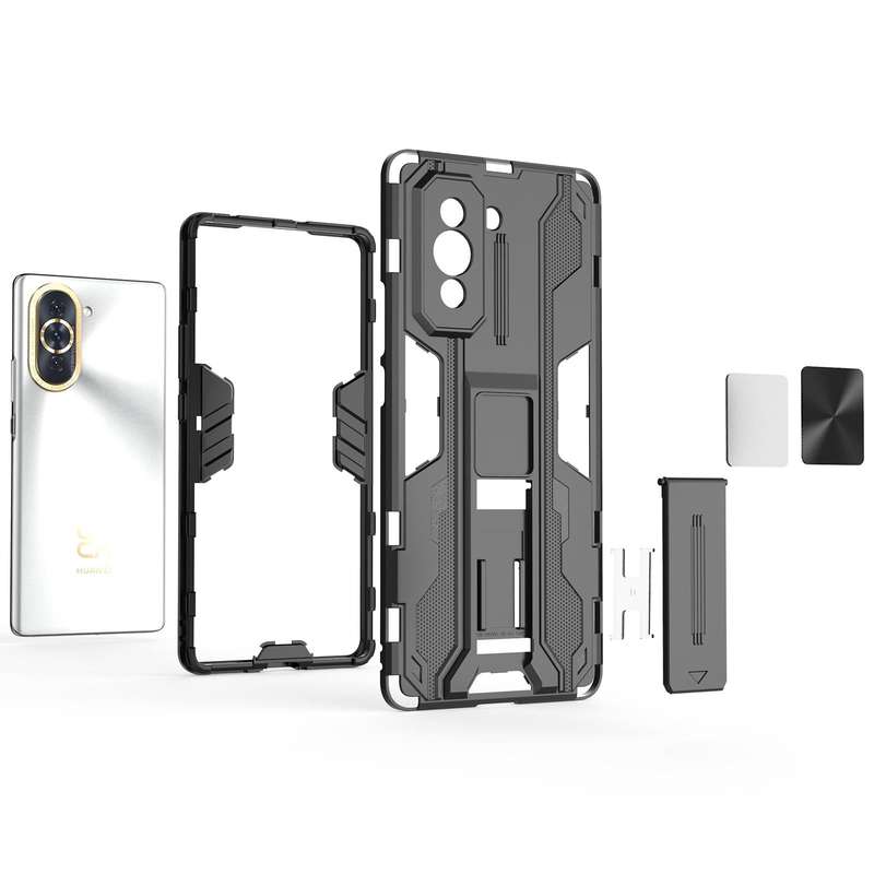 For Huawei Nova 10 4G Supersonic PC + TPU Shock-proof Protective Phone Case with Holder(Black)