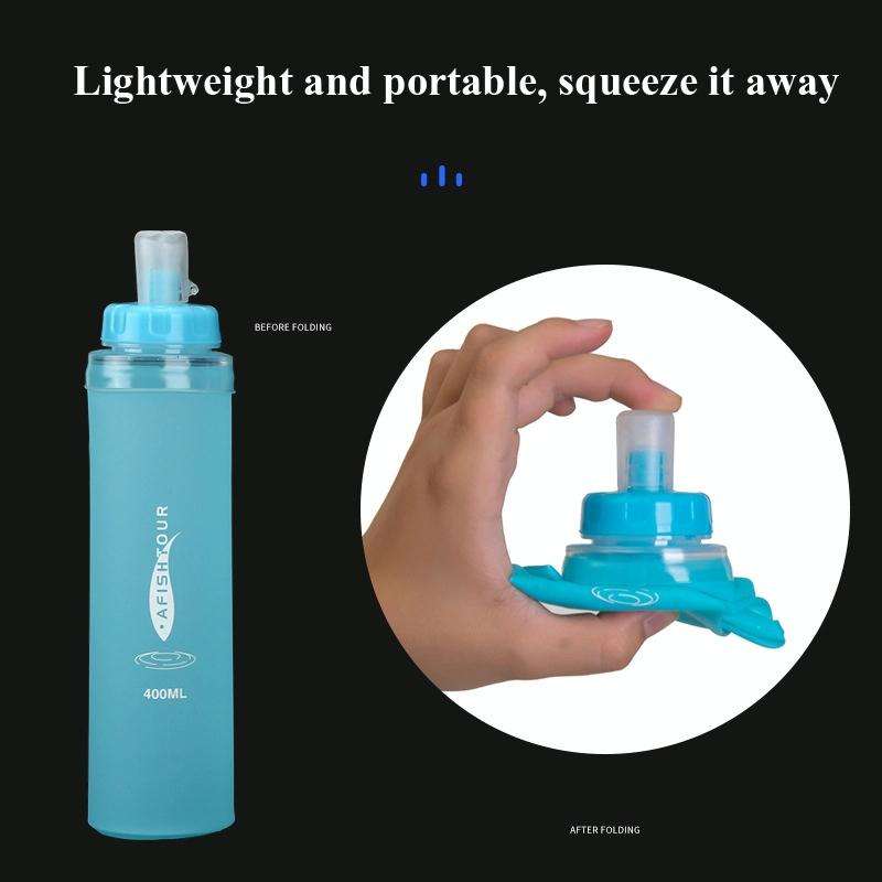 AFISHTOUR TPU Outdoor Sports Soft Water Bag Marathon Water Bottle Folding Water Bag, Capacity: 40...