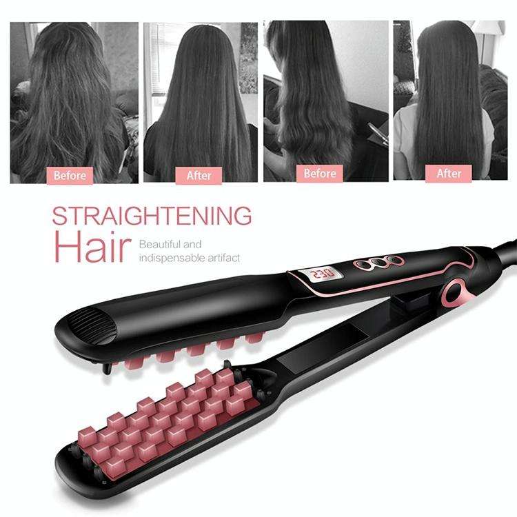 Multi-functional Long & Short Hair Styling Iron Ceramic Tourmaline Volumizing Hair Iron(White gold)