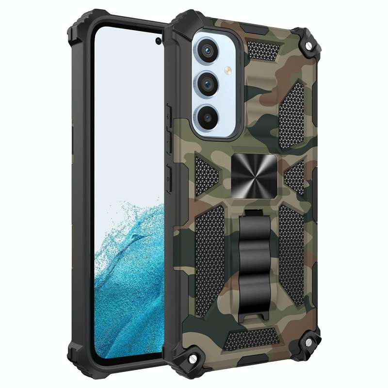 For Samsung Galaxy A54 5G Camouflage Armor Shockproof TPU + PC Magnetic Protective Phone Case wit...