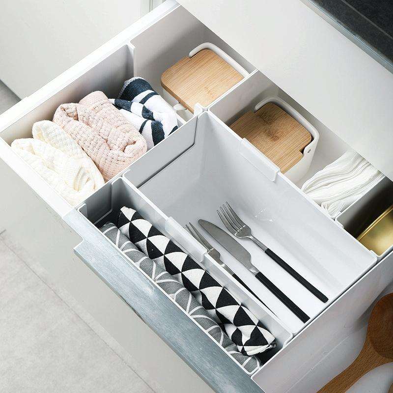 Cabinet Drawer Storage Organizer Box With Classification Label Clip, Style: Narrow Small