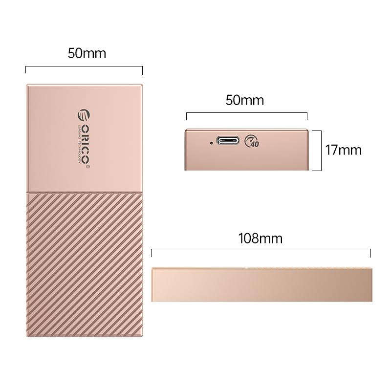 ORICO 40Gbps USB4.0 Type-C M.2 NVMe SSD Enclosure(Gold)