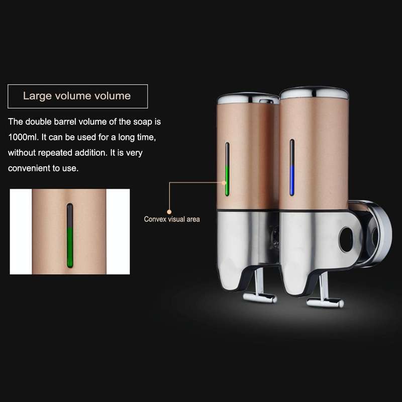 Dual Hotel Shower Manual Dispenser Wall Mounted Washing Liquid Shampoo Soap Bottle, Capacity: 100...